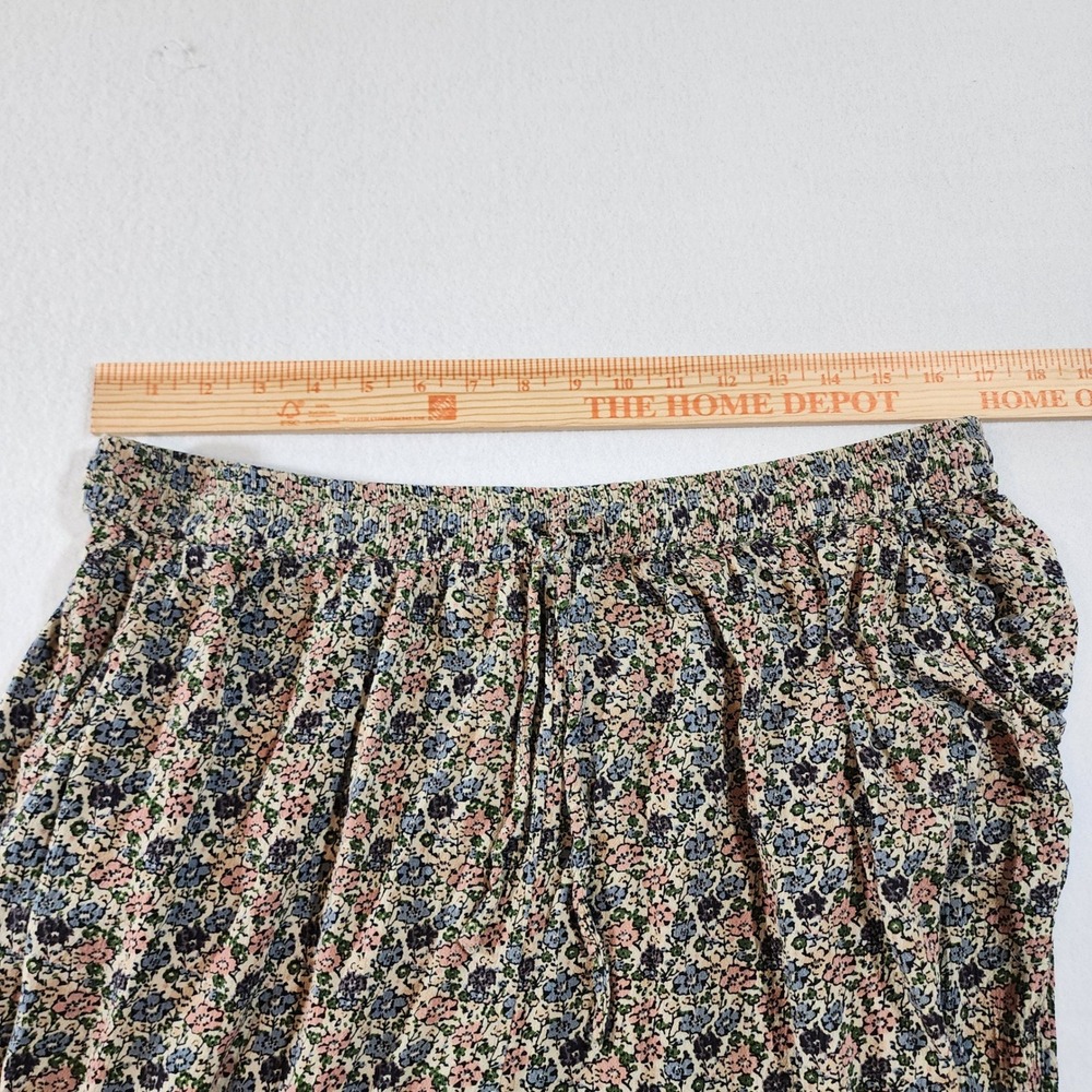 Natural Life Floral Boho Harem Pants XL Elastic Waist Joggers Multicolor Border - Picture 6 of 7